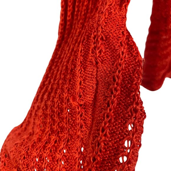 Eileen Fisher Loose Knit Open Red Linen Cardigan Size L‎ - Picture 6 of 9
